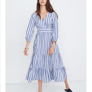 Madewell Ava Striped Tiered Dress 8